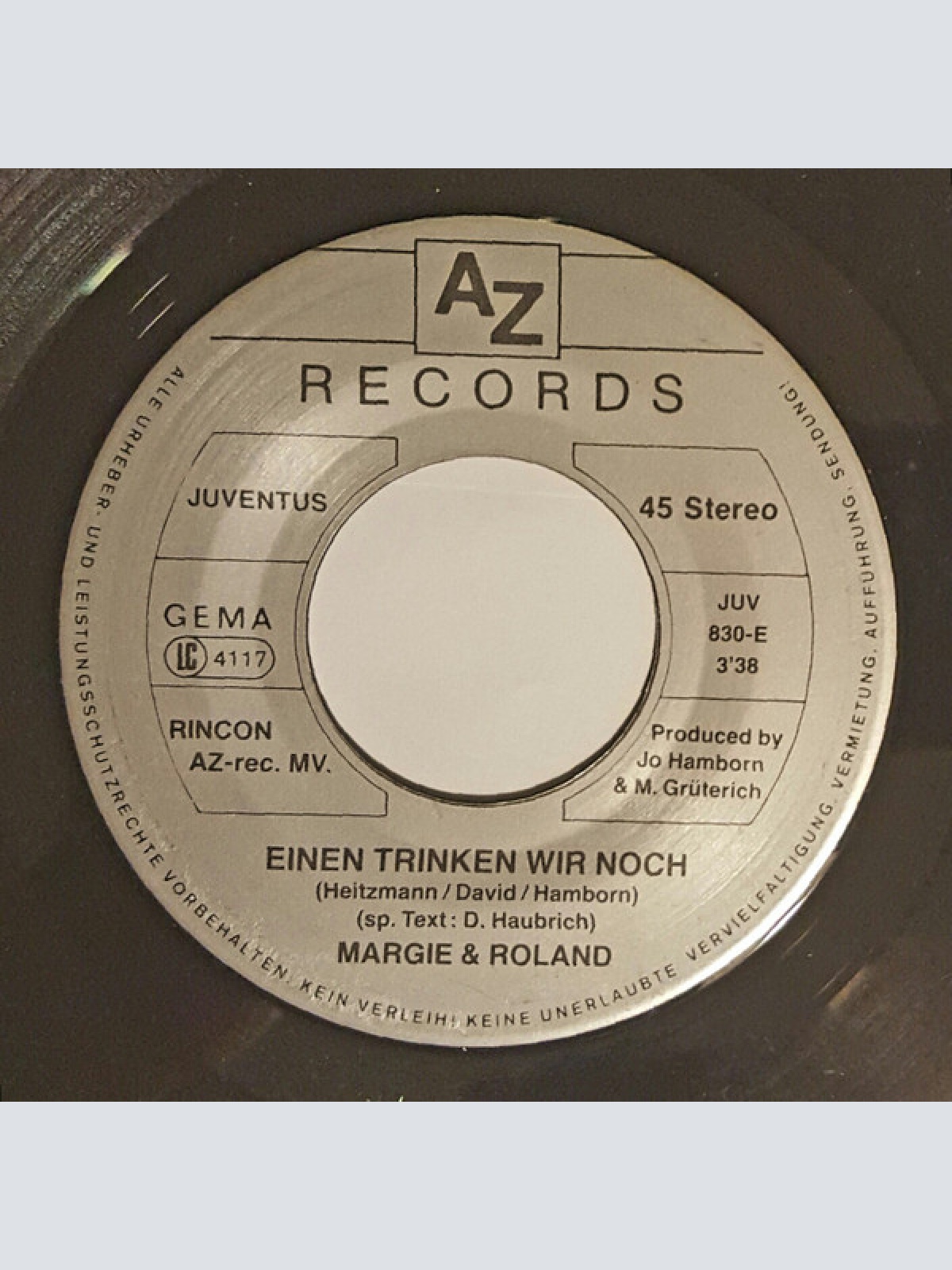 Vinyl / Margie & Roland - Einen Trinken Wir Noch