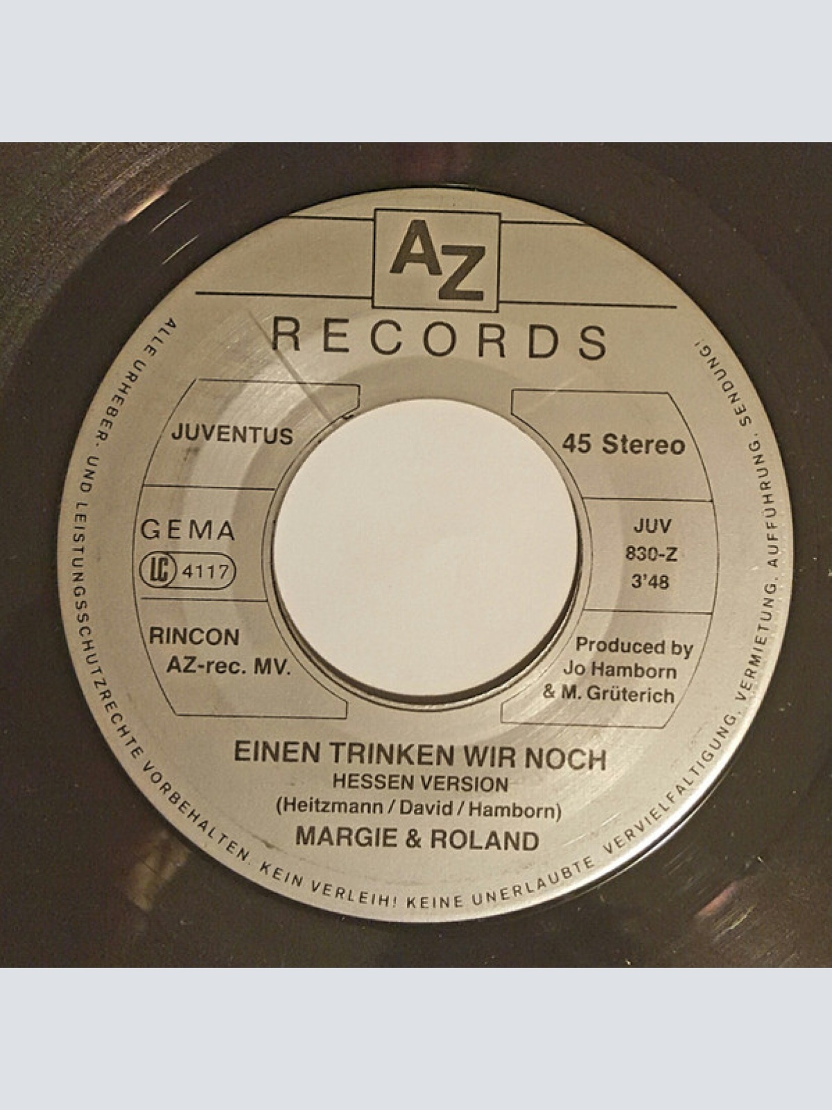 Vinyl / Margie & Roland - Einen Trinken Wir Noch