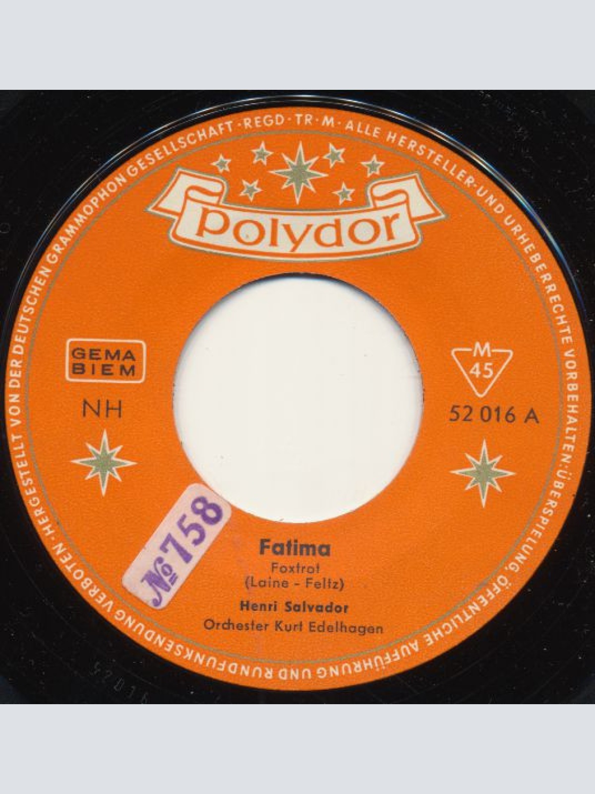 Vinyl / Henri Salvador - Fatima / Tavernenlied