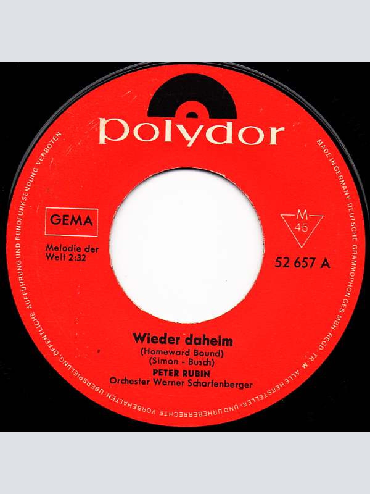 Vinyl / Peter Rubin - Wieder Daheim (Homeward Bound) / Immer War Sie Mein