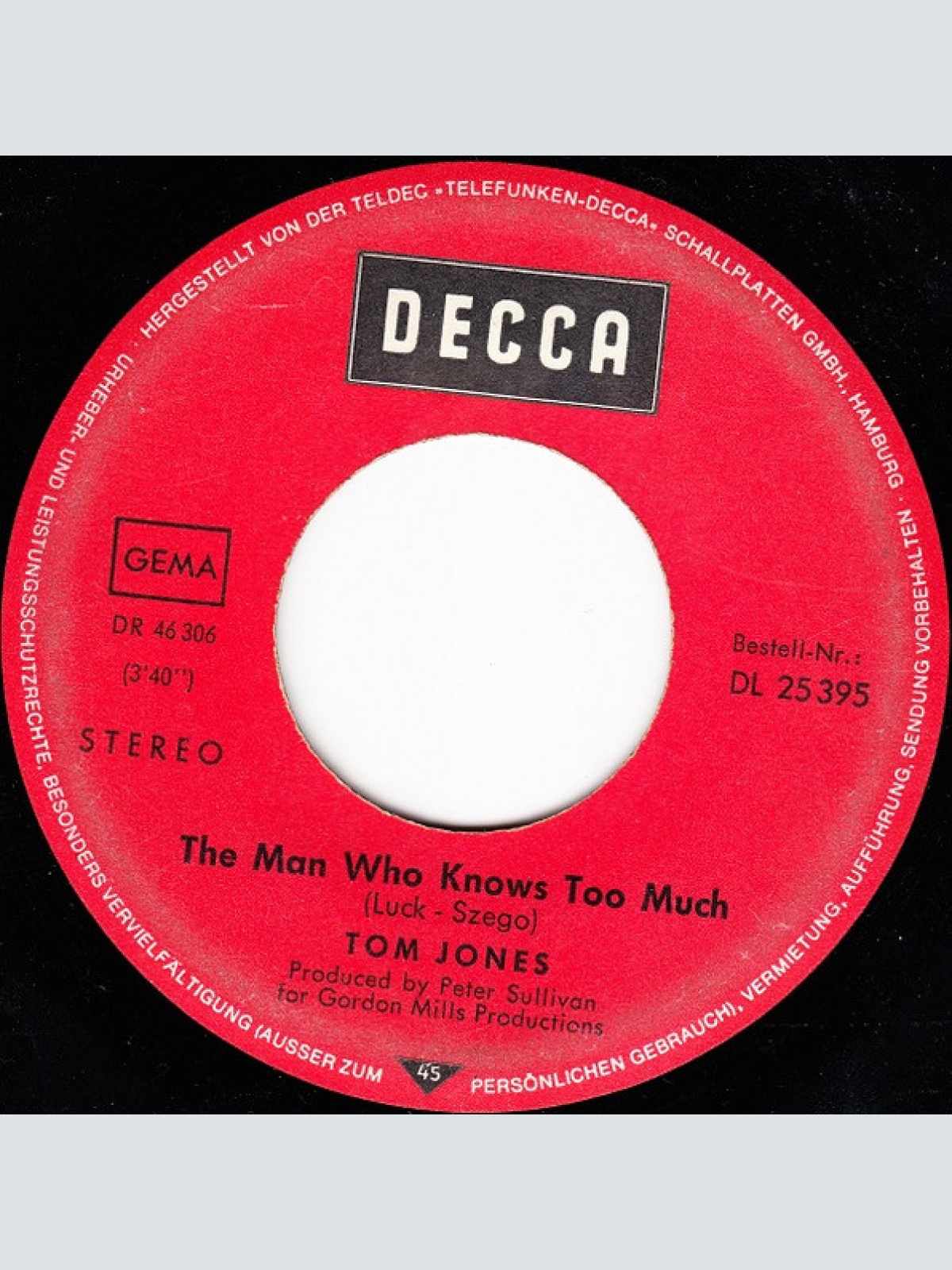 Vinyl / Tom Jones - Without Love