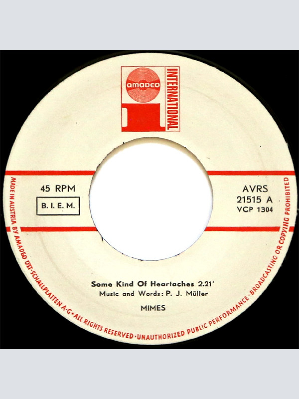 Vinyl / Mimes - Some Kind Of Heartaches / What You Mean To Me