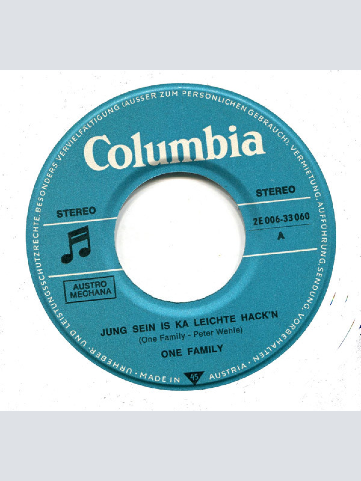 Vinyl / One Family (2) - Jung Sein Is Ka Leichte Hack'n / Wie A Bam