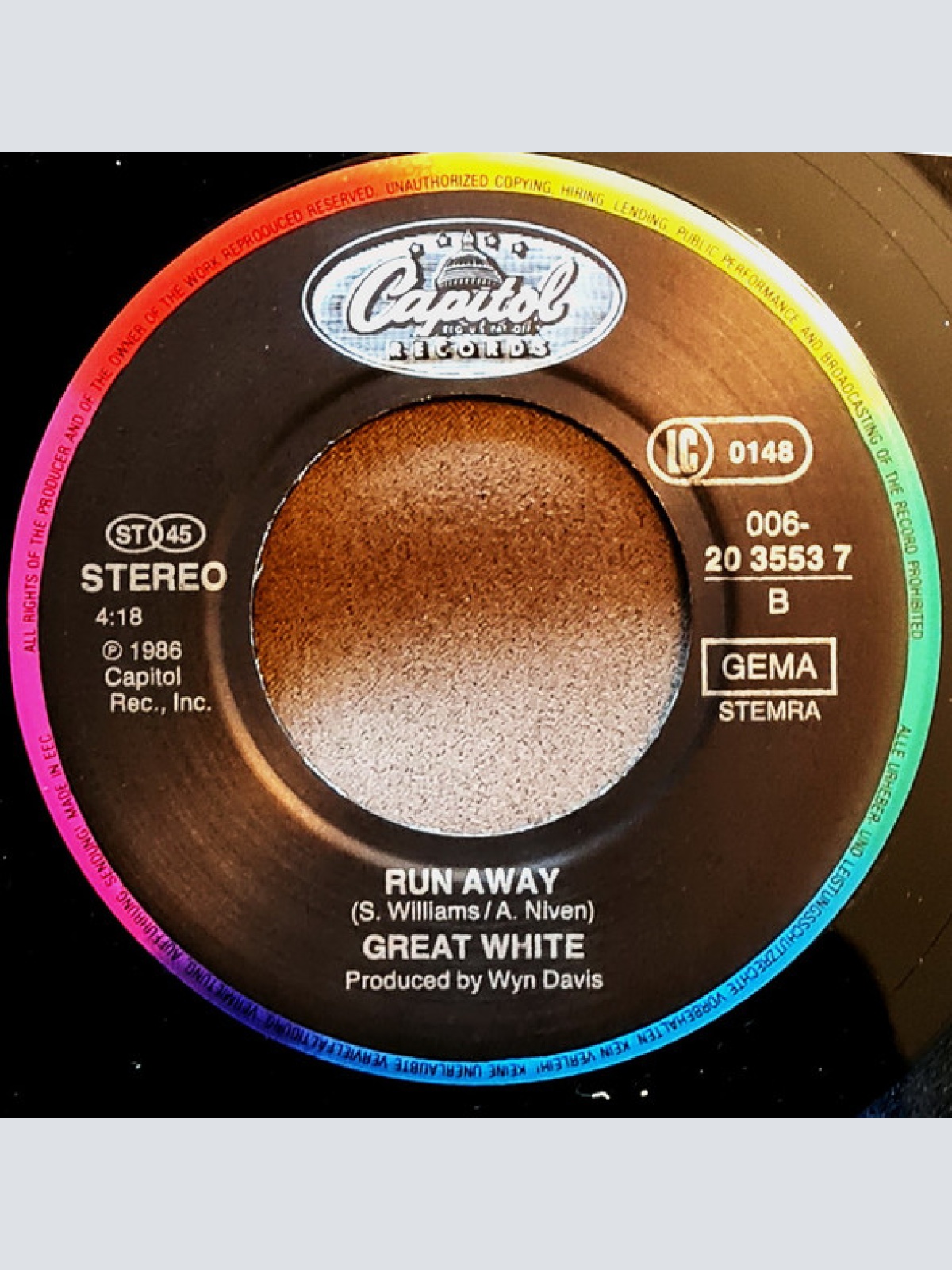 Vinyl / Great White - The Angel Song