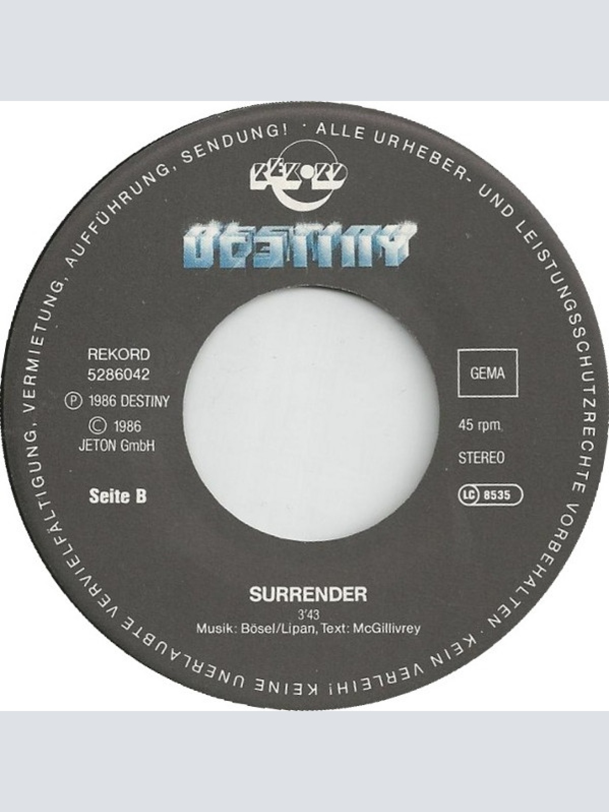 Vinyl / Destiny (31) - Guardian Of My Soul