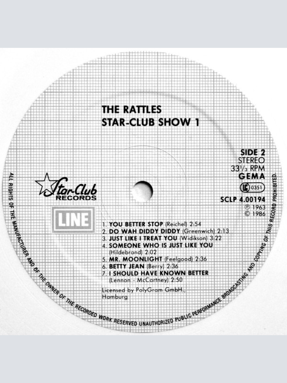 Vinyl / The Rattles - Star-Club Show 1