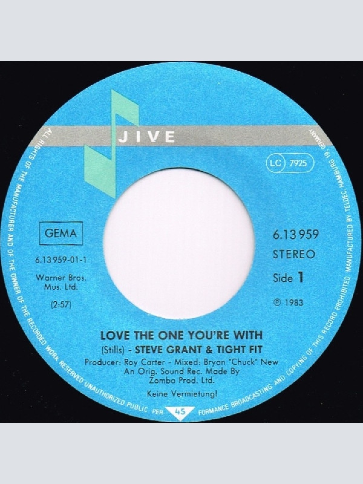 Vinyl / Steve Grant (3) with Tight Fit - Love The One You're With