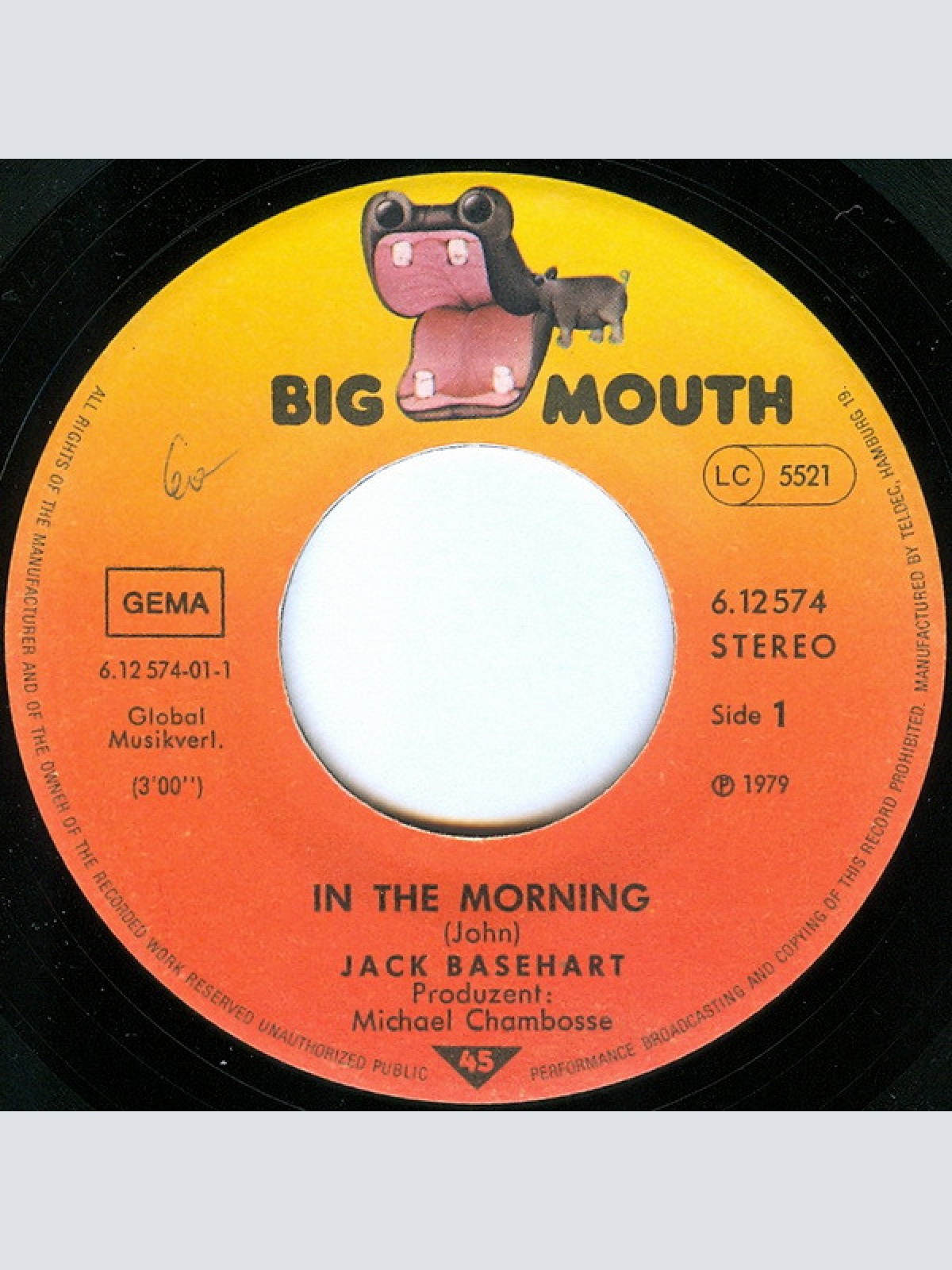 Vinyl / Jack Basehart - In The Morning