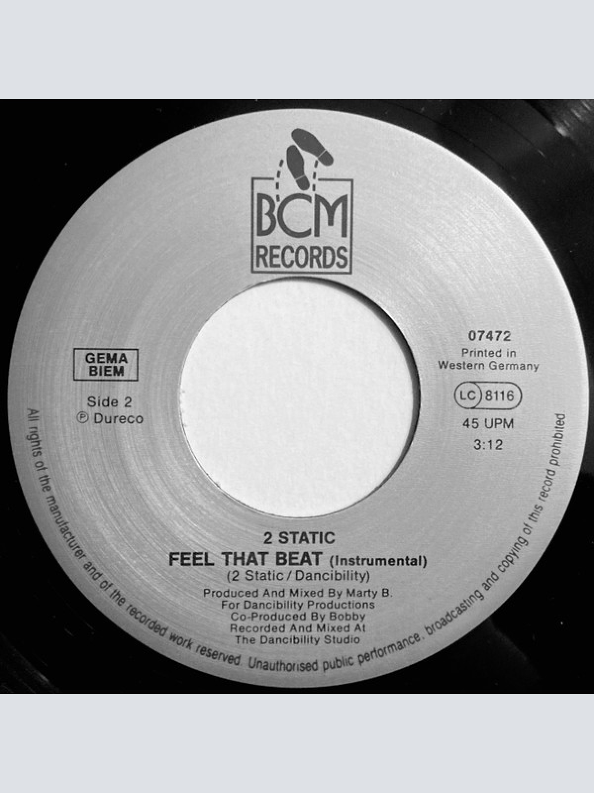 Vinyl / 2 Static Feat. Nasty Cat* - Feel That Beat