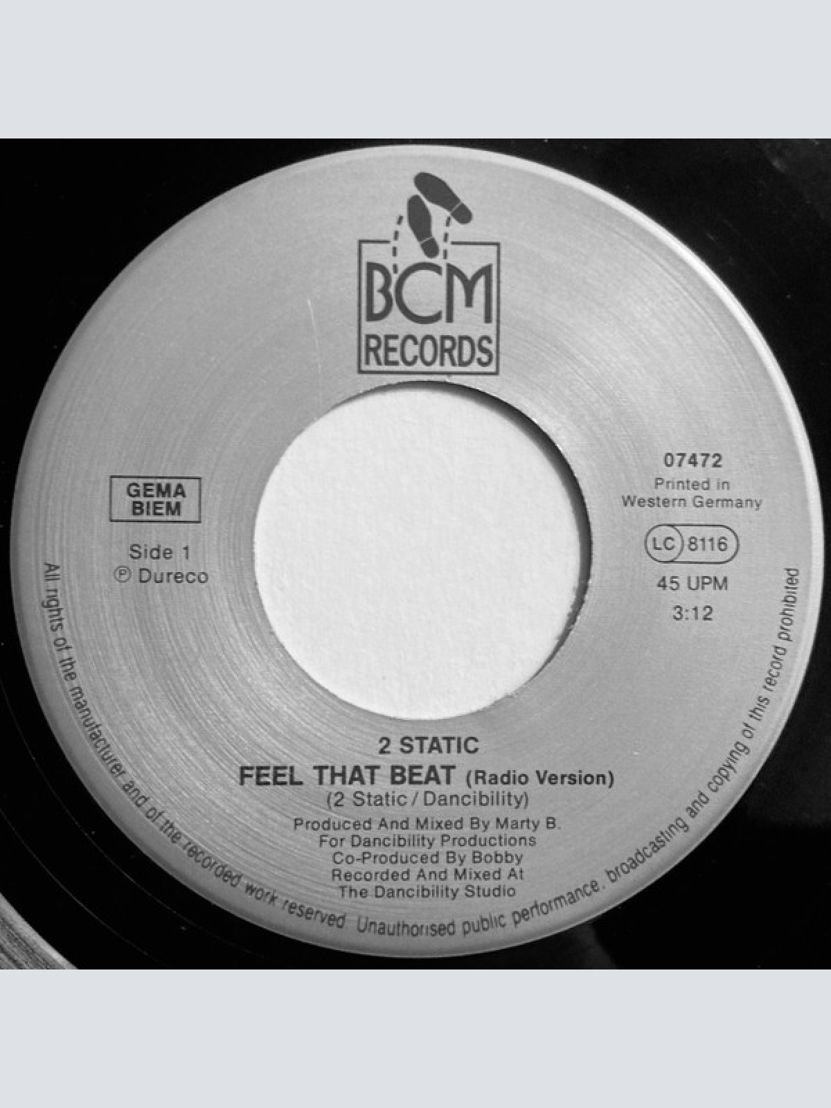 Vinyl / 2 Static Feat. Nasty Cat* - Feel That Beat