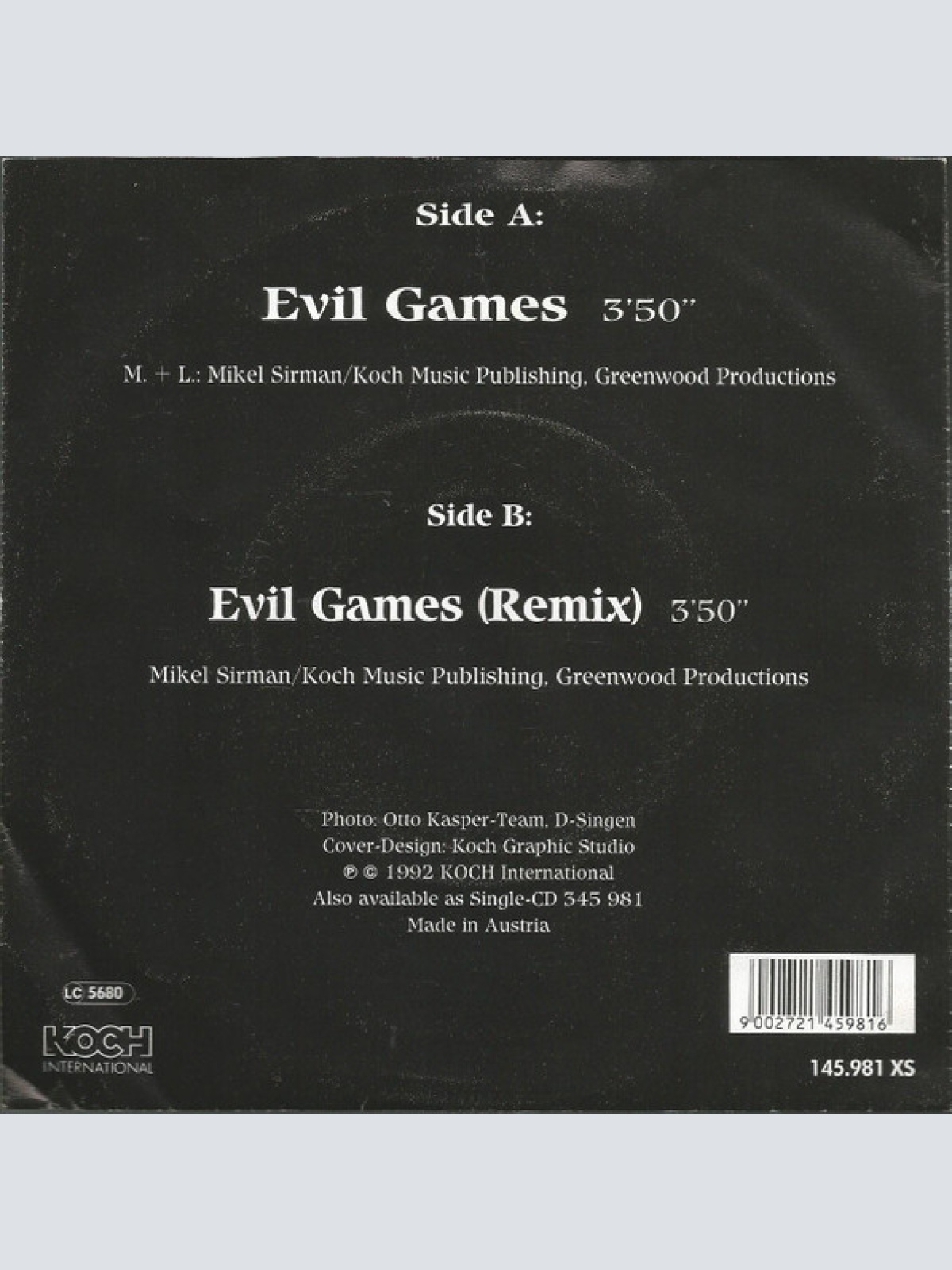 Vinyl / Andy Marc - Evil Games