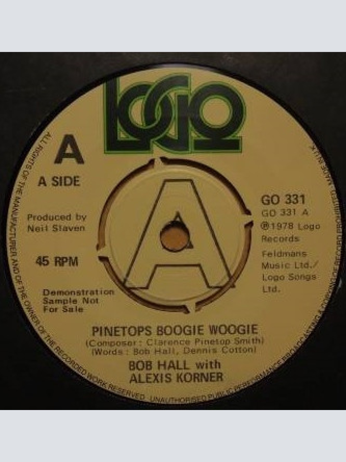 Vinyl / Bob Hall (3) With Alexis Korner - Pinetops Boogie Woogie