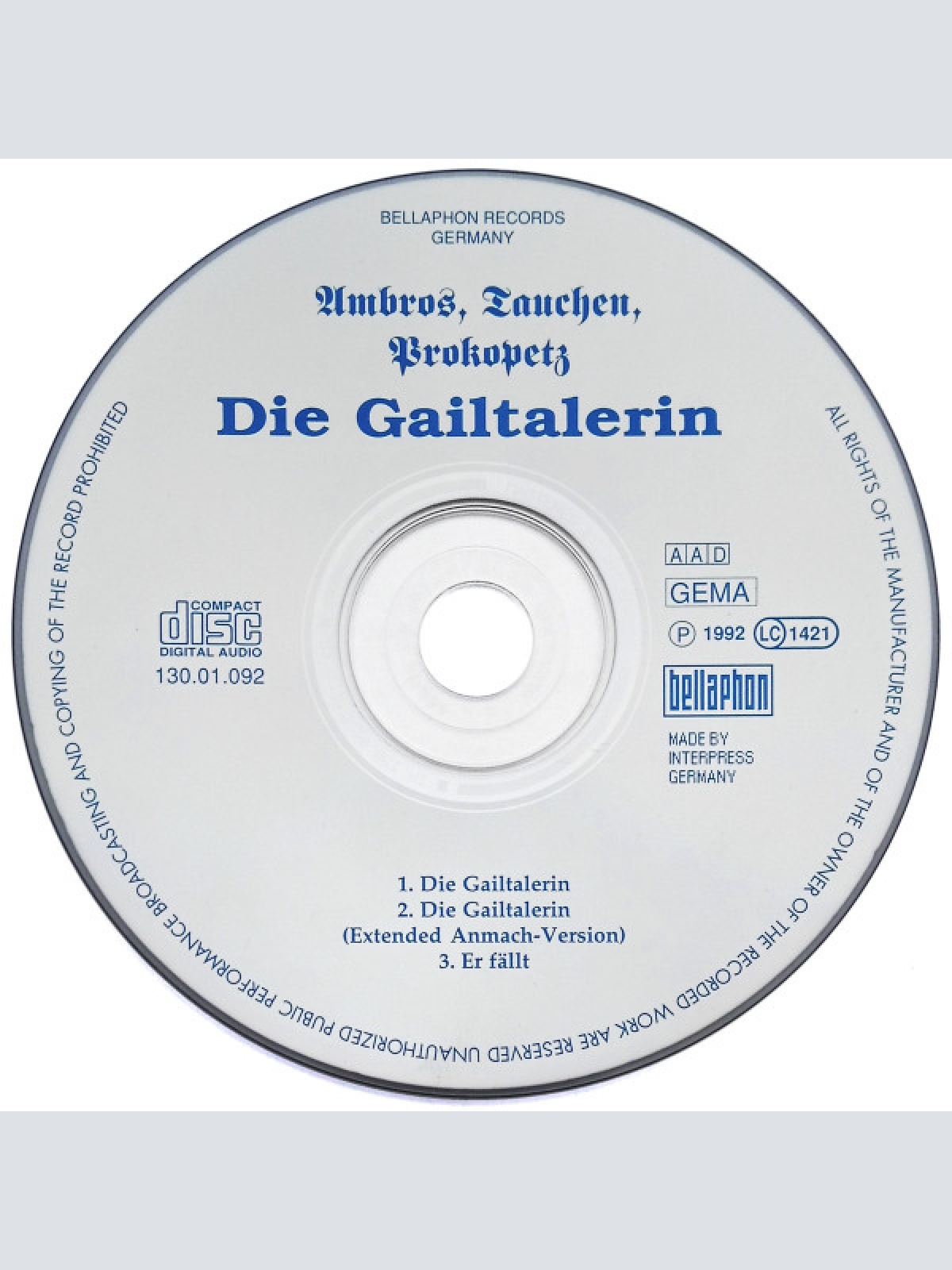 CD / Ambros* · Tauchen* · Prokopetz* - Die Gailtalerin