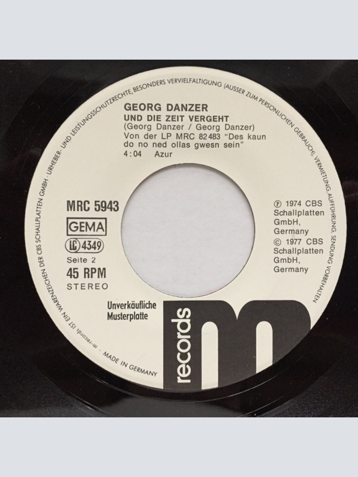 Vinyl / Georg Danzer - Heute Nacht Machen Wir Es Gut