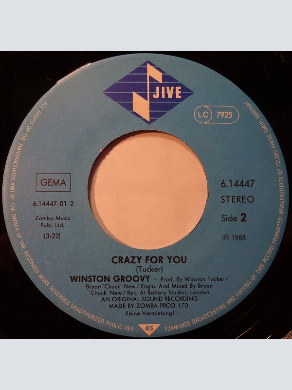 Vinyl / Winston Groovy - Rock Me Tonight (For Old Times Sake)