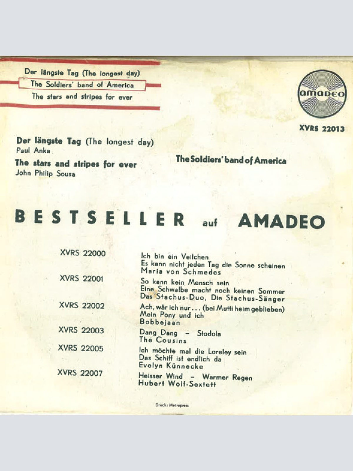 Vinyl / The Soldier's Band Of America - Der Längste Tag