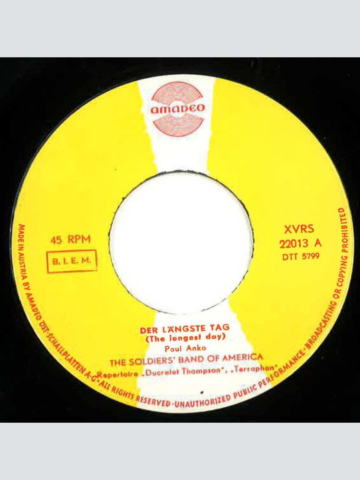 Vinyl / The Soldier's Band Of America - Der Längste Tag