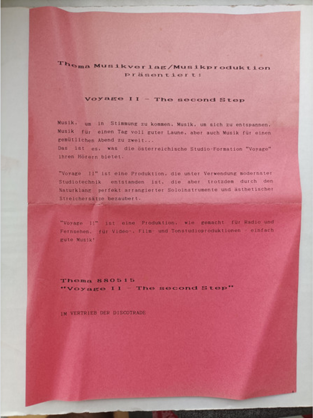 Vinyl / Voyage II - The Second Step