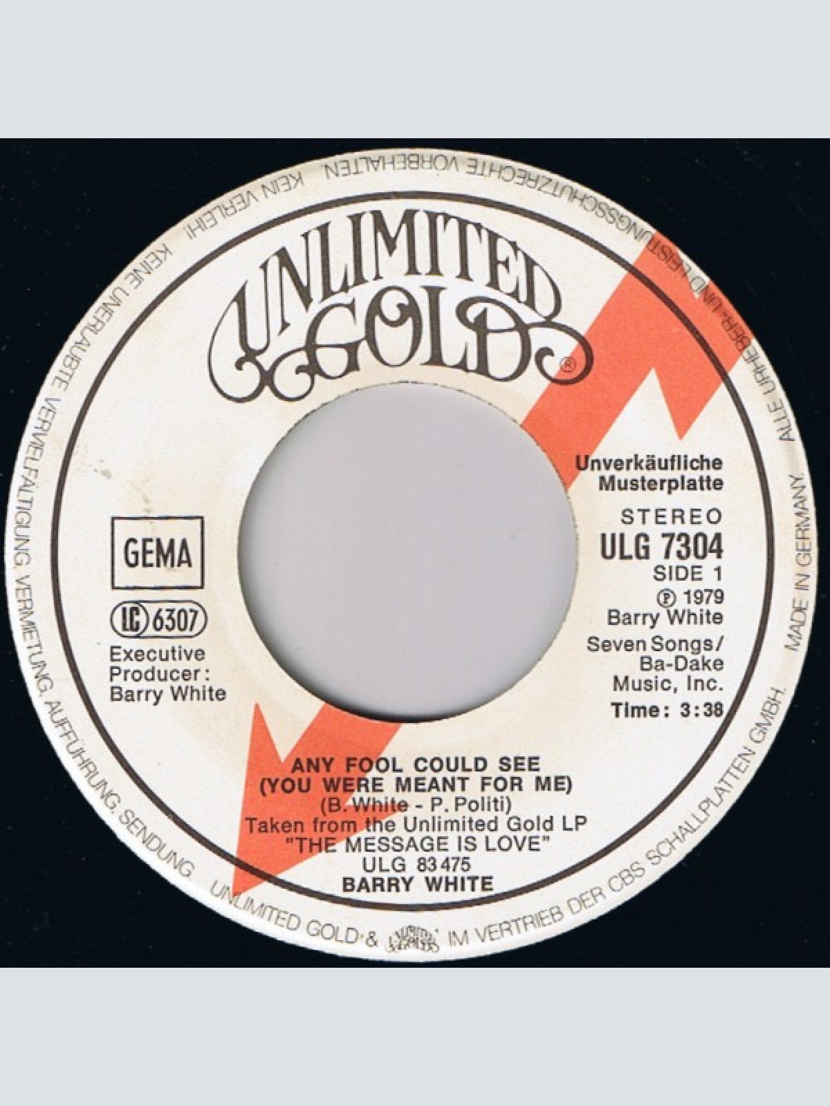 Vinyl / Barry White - Any Fool Could See (You Were Meant For Me)