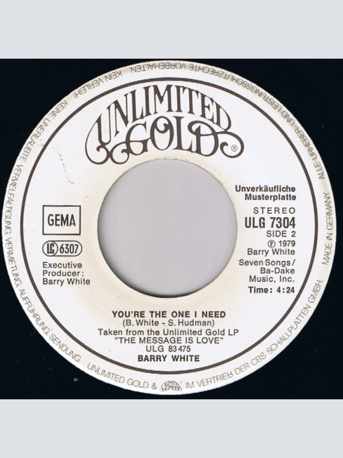 Vinyl / Barry White - Any Fool Could See (You Were Meant For Me)