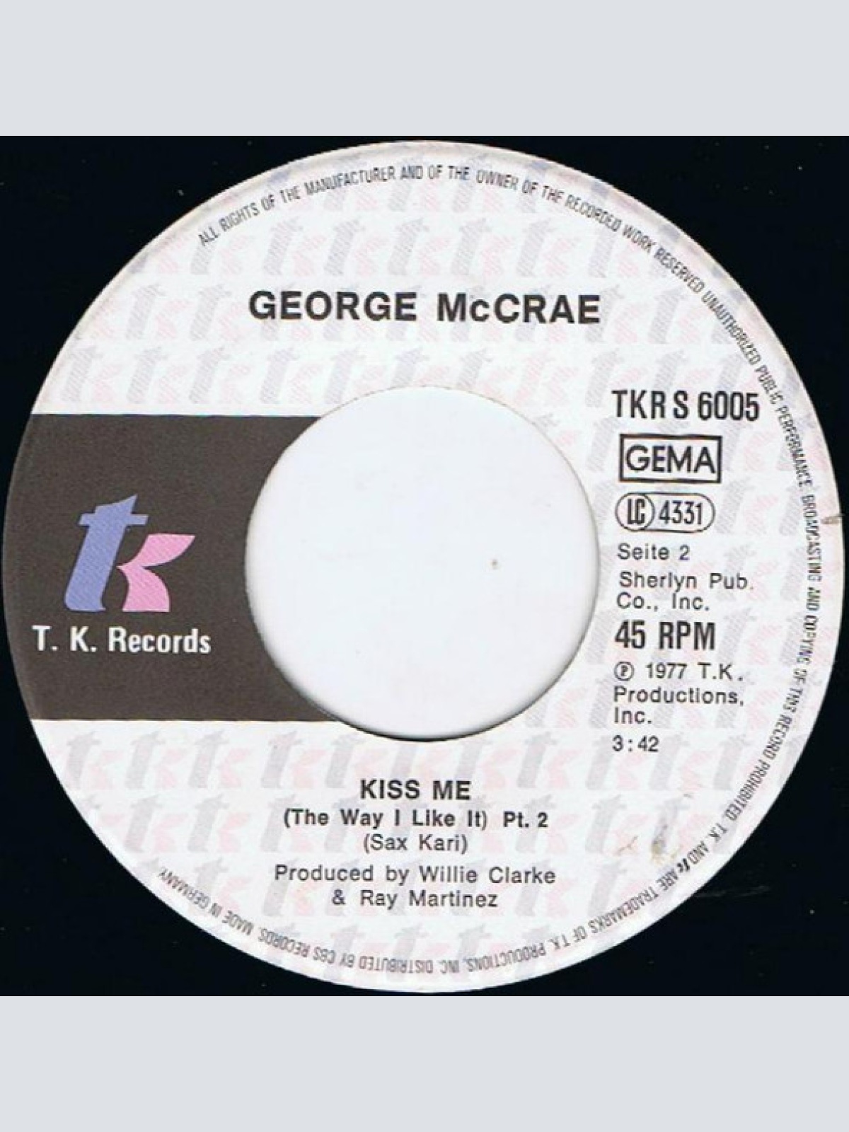 Vinyl / George McCrae - Kiss Me (The Way I Like It)
