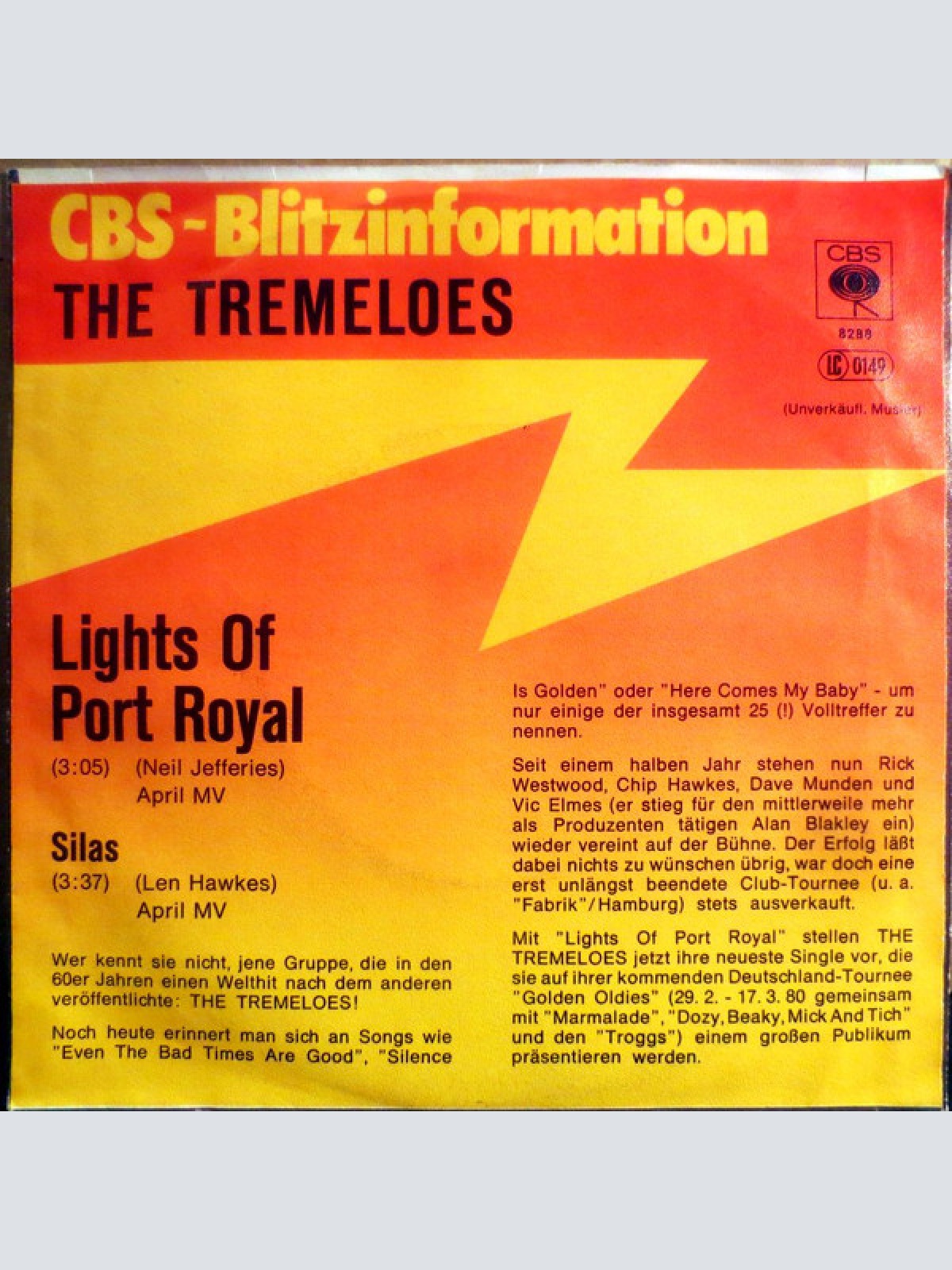 Vinyl / The Tremeloes - Lights Of Port Royal