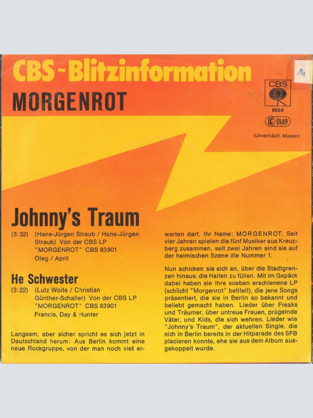 Vinyl / Morgenrot - Johnny's Traum