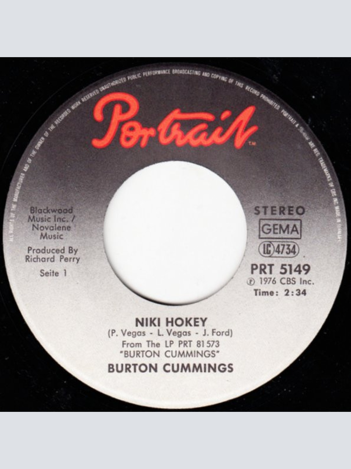 Vinyl / Burton Cummings - Niki Hokey