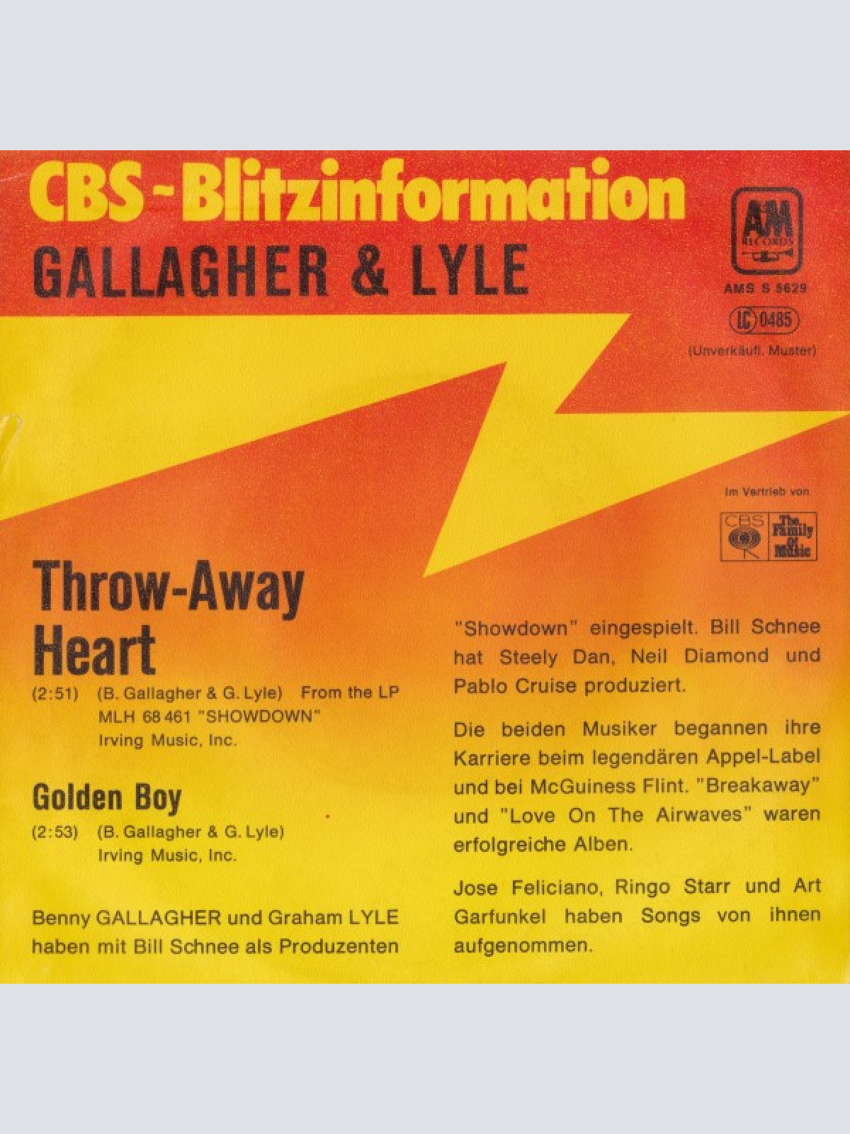 Vinyl / Gallagher & Lyle - Throw-Away Heart
