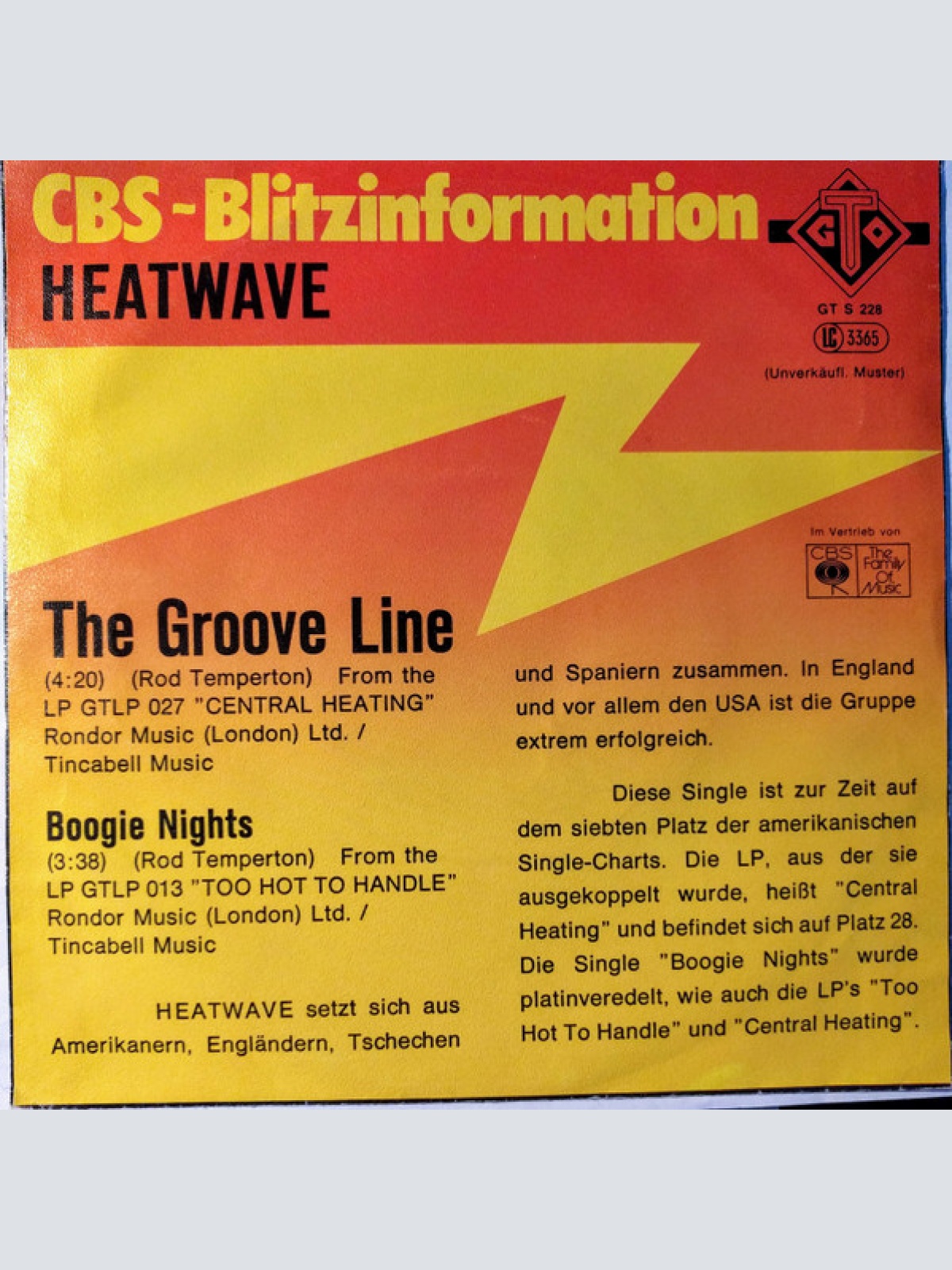 Vinyl / Heatwave - The Groove Line / Boogie Nights