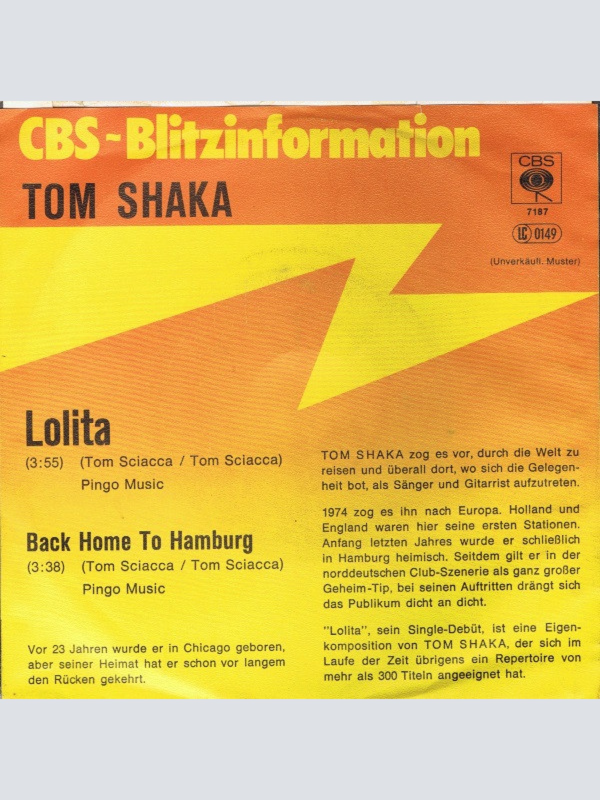 Vinyl / Tom Shaka - Lolita