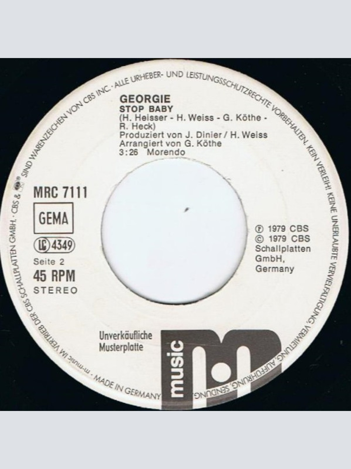 Vinyl / Georgie (4) - I Wanna Dance (I Don't Wanna Go To School)