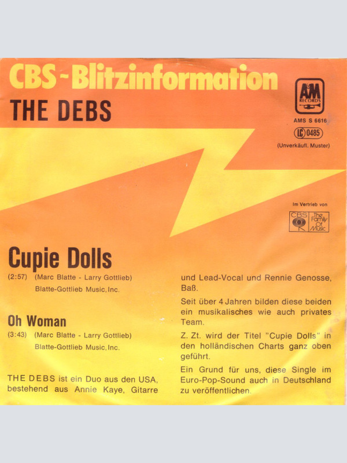 Vinyl / The Debs (2) - Cupie Dolls