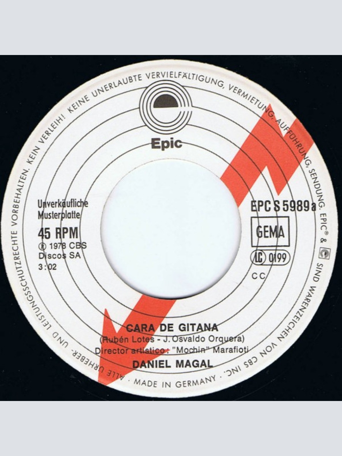 Vinyl / Daniel Magal - Cara De Gitana