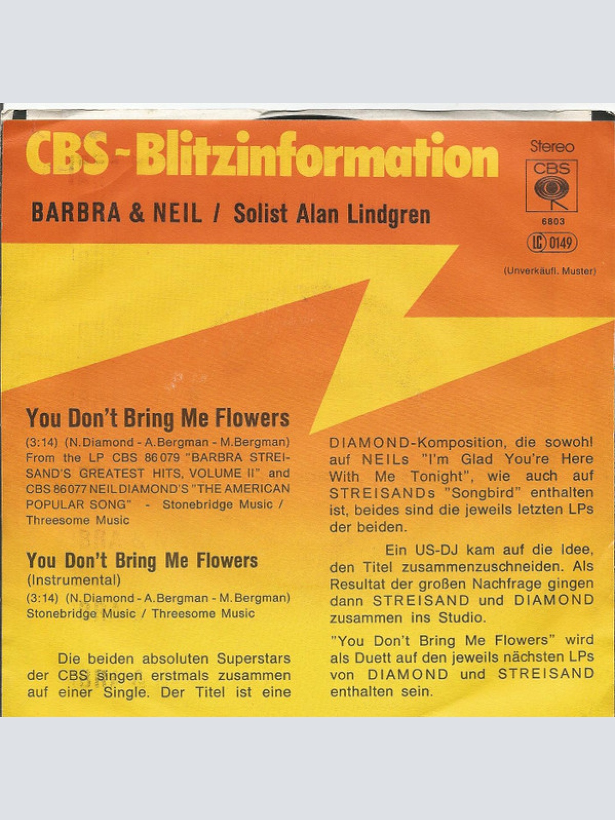 Vinyl / Barbra* & Neil* - You Don't Bring Me Flowers