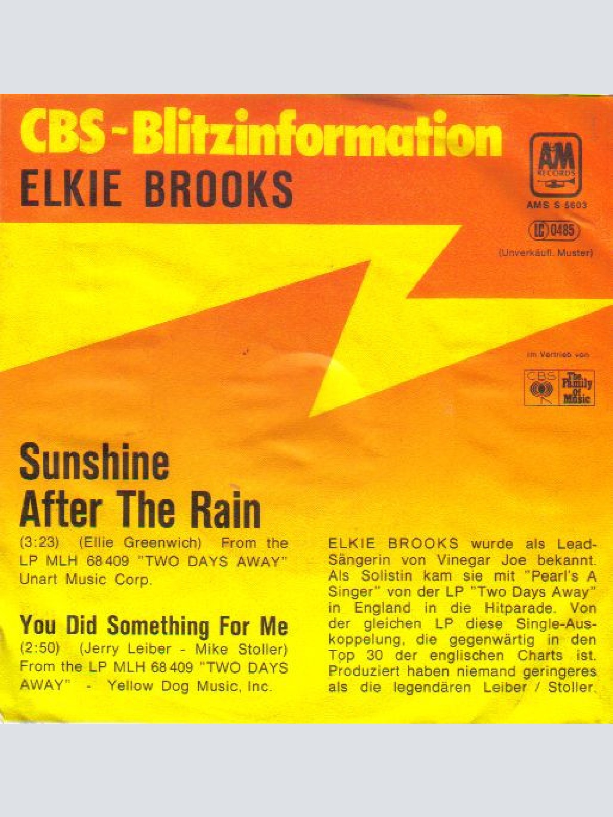 Vinyl / Elkie Brooks - Sunshine After The Rain