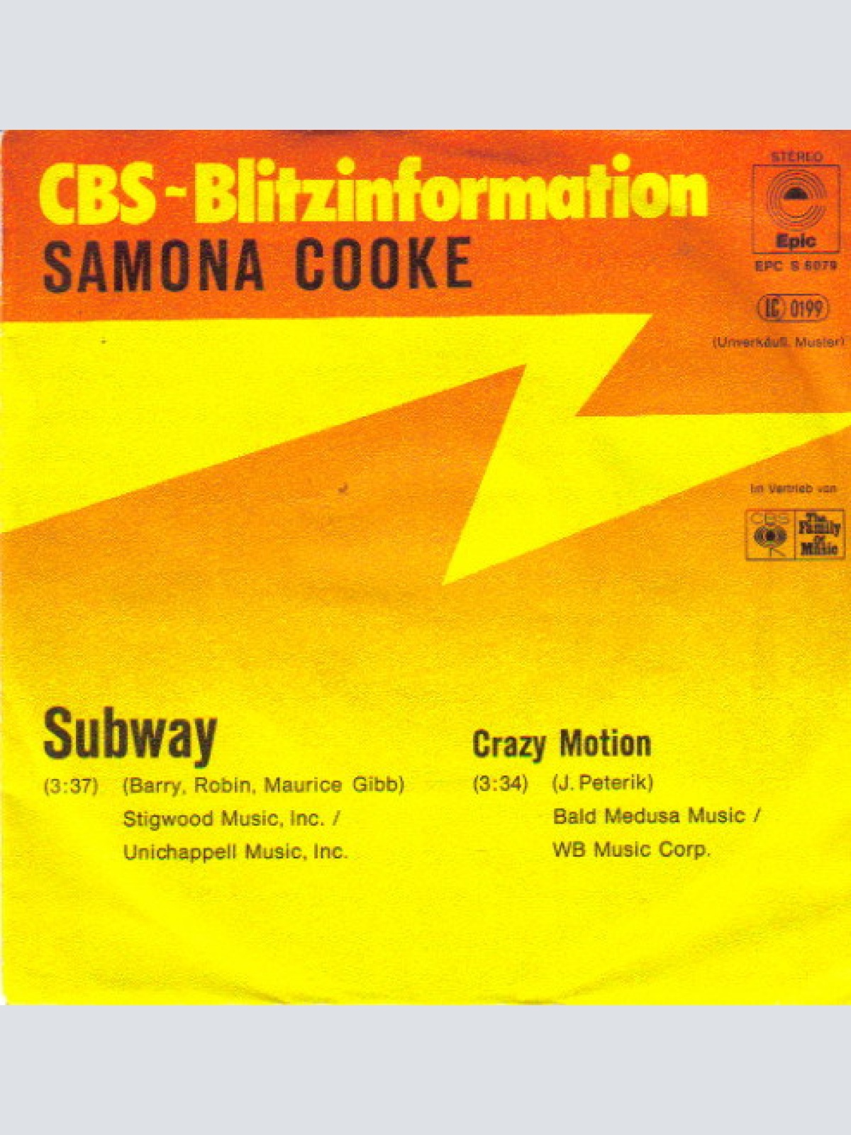 Vinyl / Samona Cooke - Subway