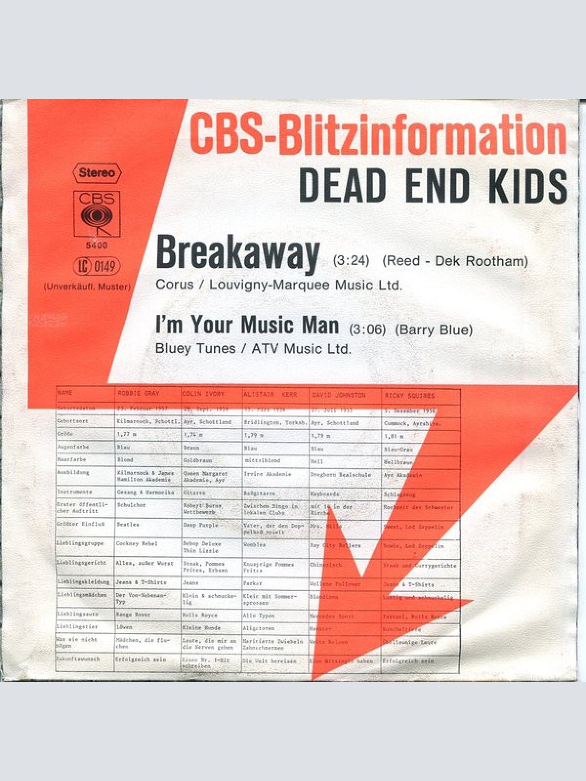 Vinyl / Dead End Kids - Breakaway