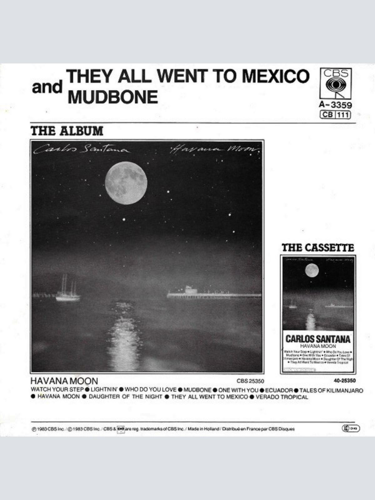 Vinyl / Carlos Santana Featuring Booker T. Jones And Willie Nelson - They All Went To Mexico