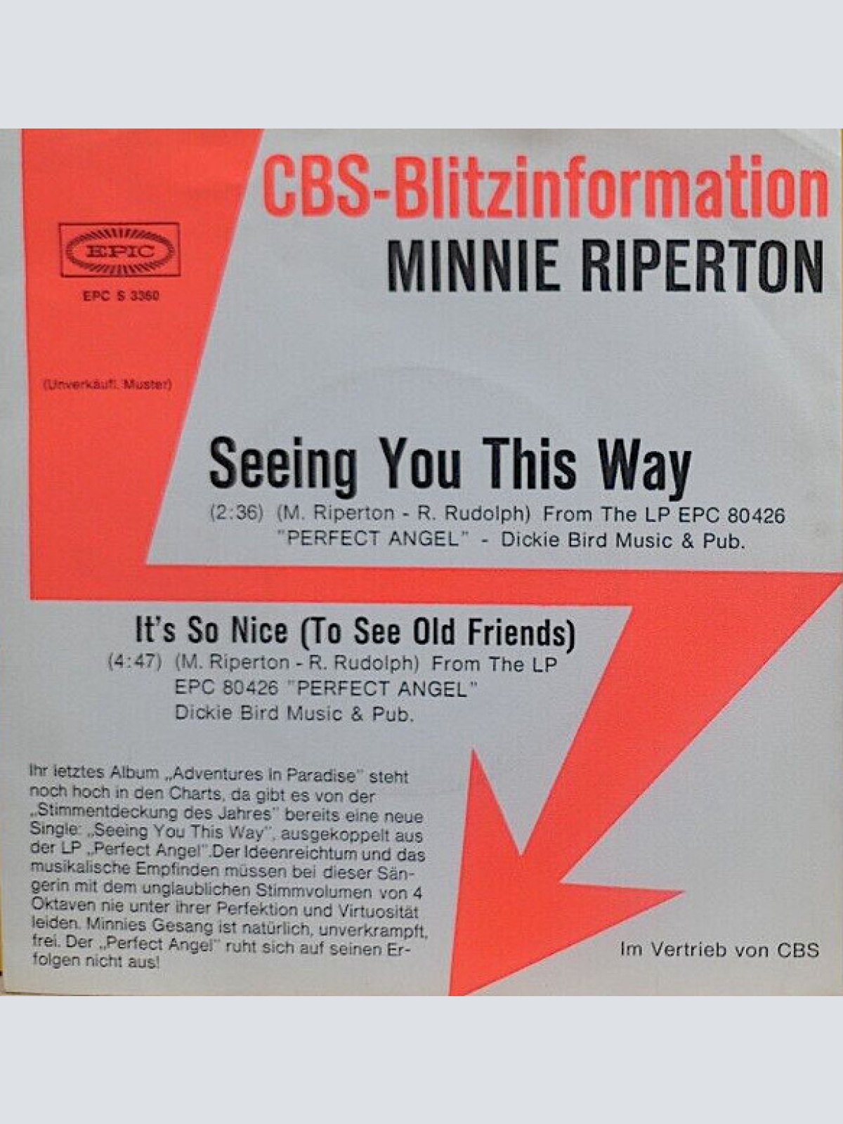 Vinyl / Minnie Riperton - Seeing You This Way / It's So Nice (To See Old Friends)