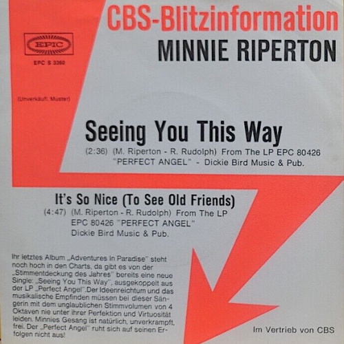 Vinyl / Minnie Riperton - Seeing You This Way / It's So Nice (To See Old Friends)