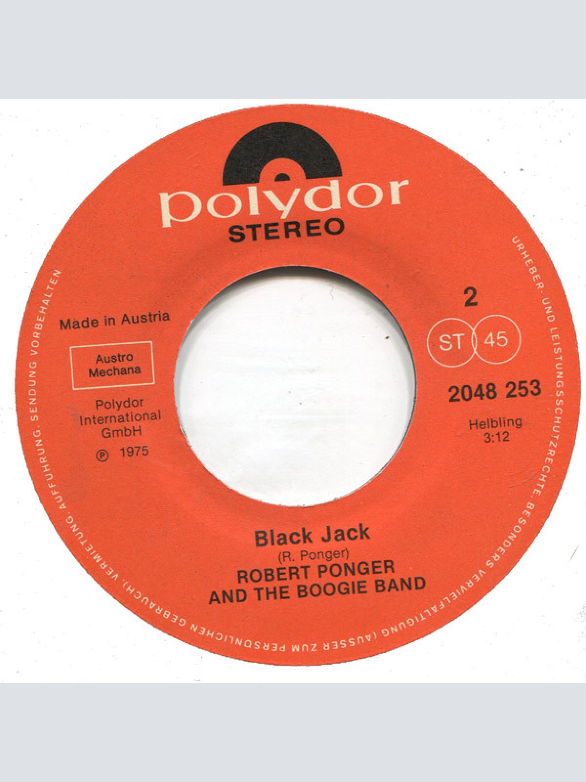 Vinyl / Robert Ponger - Blue Fountain / Black Jack