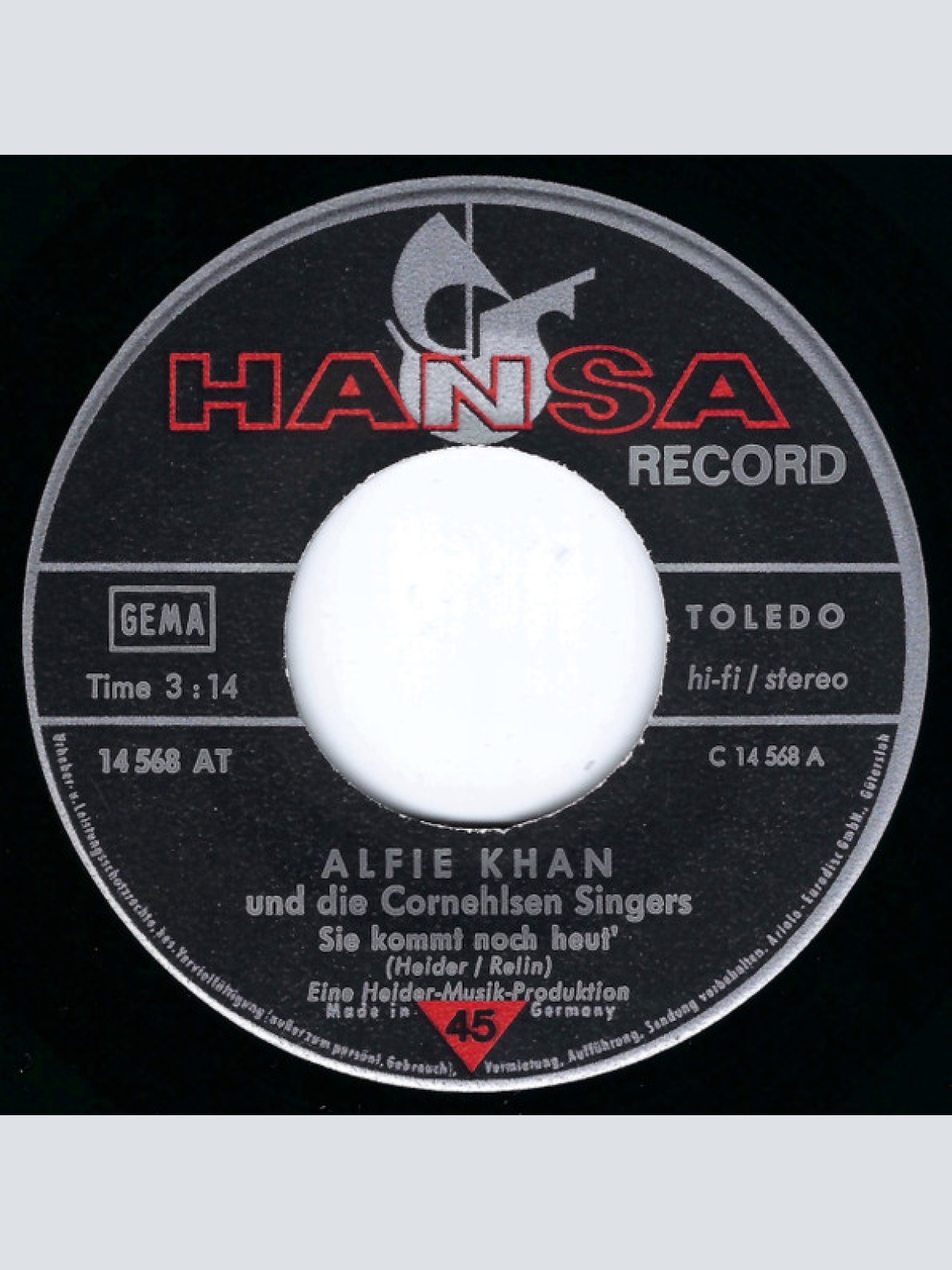 Vinyl / Alfie Khan Und Die Cornehlsen Singers - Sie Kommt Noch Heut'