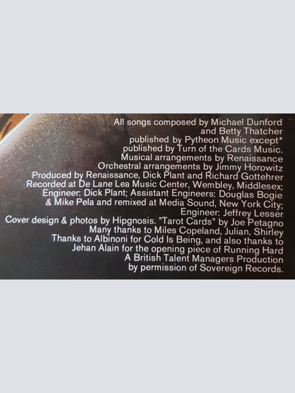 Vinyl / Renaissance (4) - Turn Of The Cards