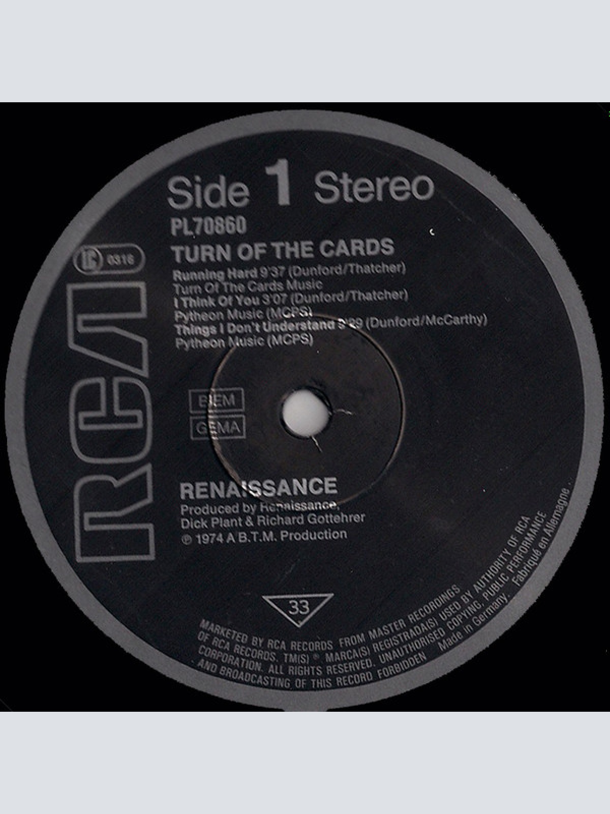 Vinyl / Renaissance (4) - Turn Of The Cards