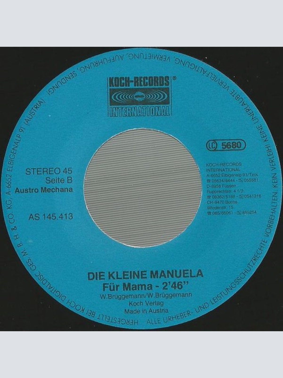 Vinyl / Die Kleine Manuela - Ich Fahr Zu Meiner Oma Raus