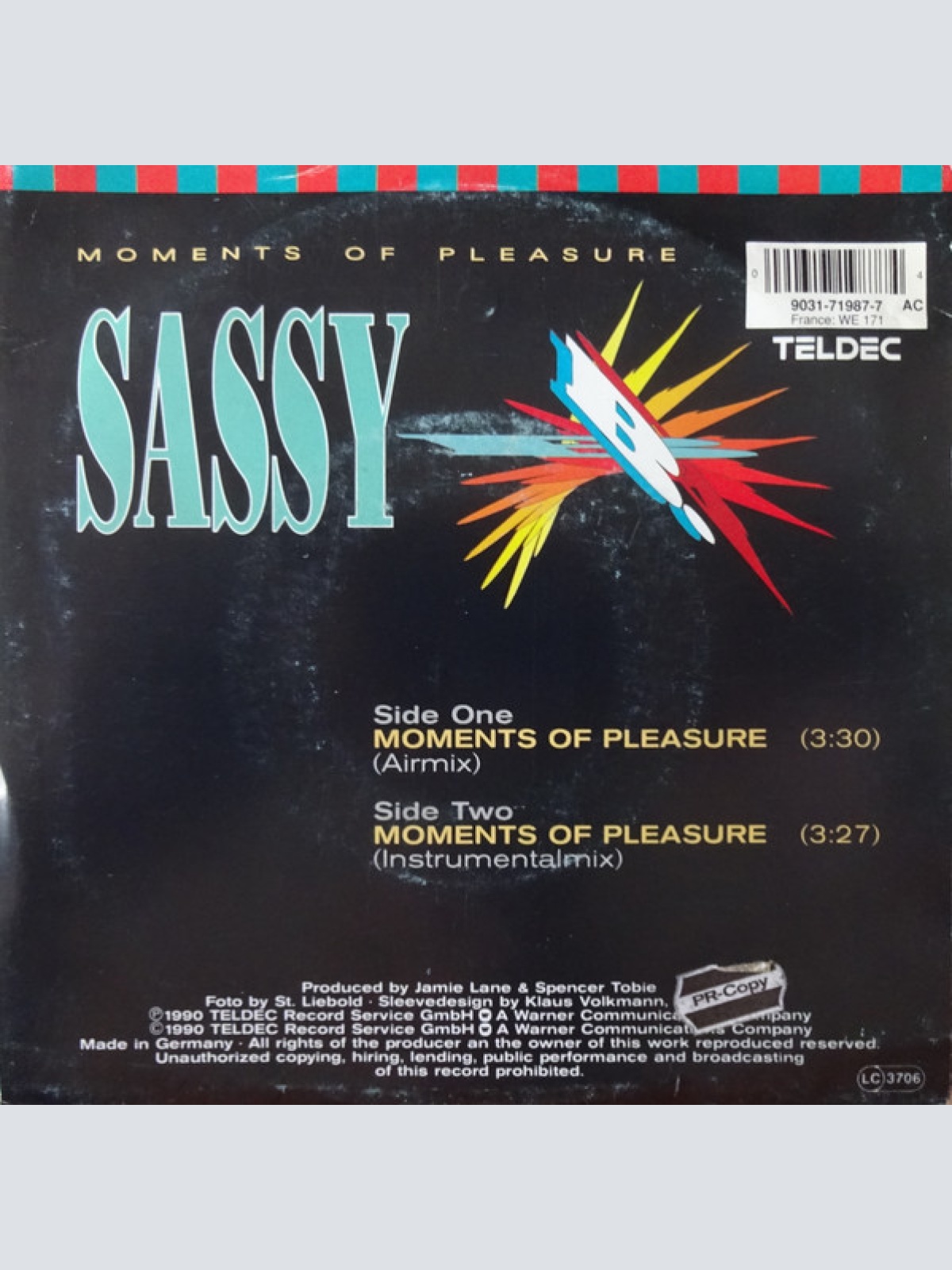 Vinyl / Sassy B. - Moments Of Pleasure