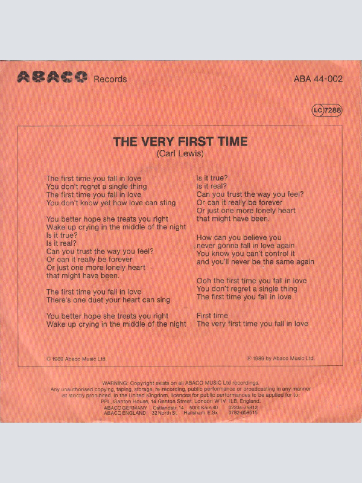 Vinyl / Mitch Robins - The Very First Time