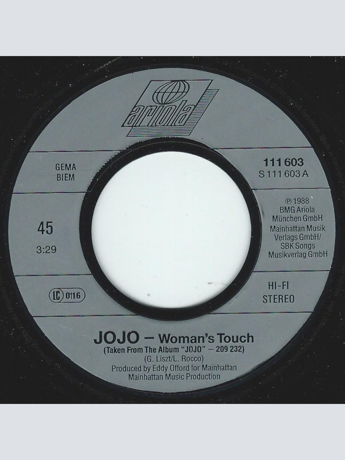 Vinyl / Jojo (5) - Woman's Touch