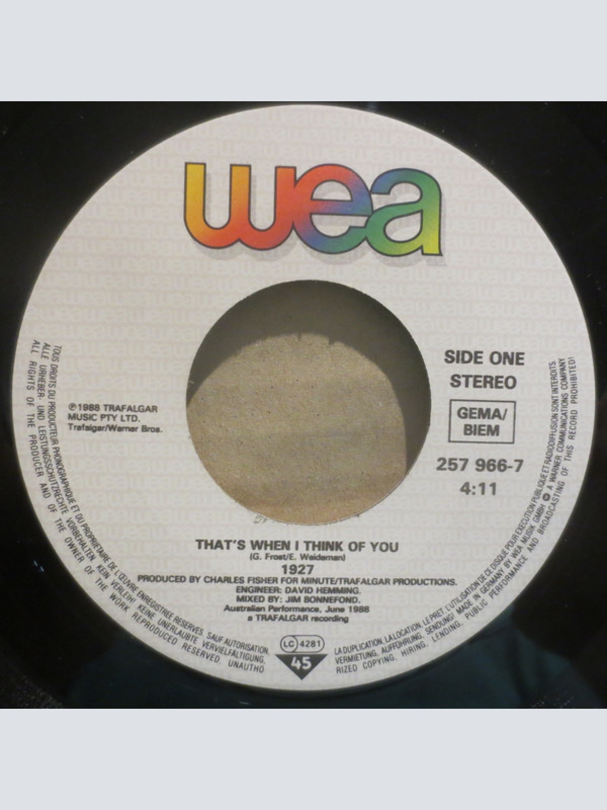 Vinyl / 1927 - That's When I Think Of You